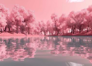 Cherry Trees at Lake