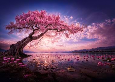 Cherry Blossoms Ablaze