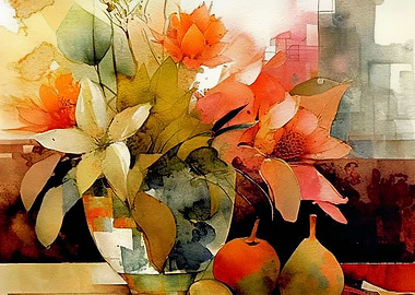 Home bouquet watercolor