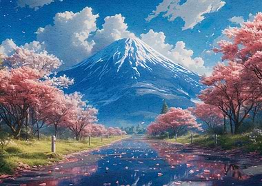 japan mount fuji sakura