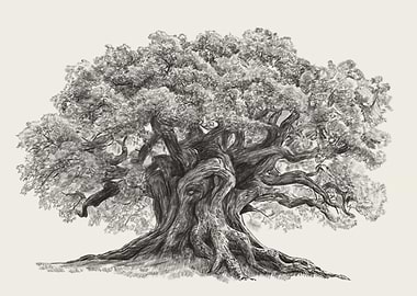 Oak Tree Pencil Sketch