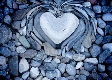 heart stones in the quay