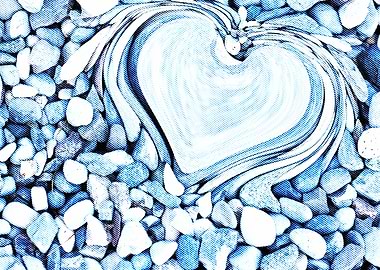 heart stones in the quay