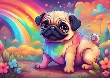 Pug and Rainbow