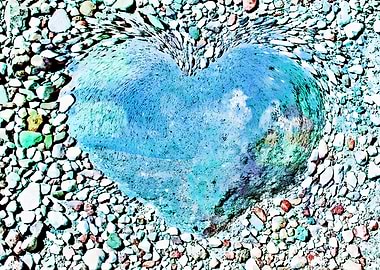 heart on stones