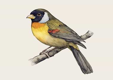 Mesia Bird Watercolor