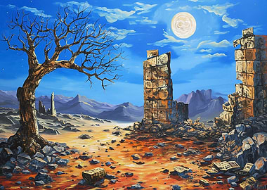 Desert ruins with ancient