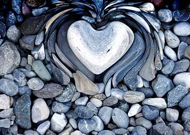heart stones in the quay