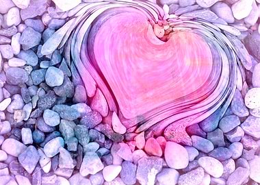 heart stones in the quay