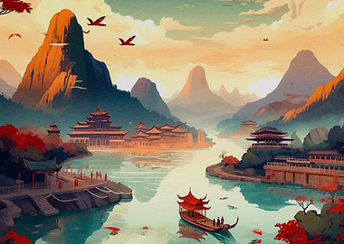 Vintage Chinese Landscape