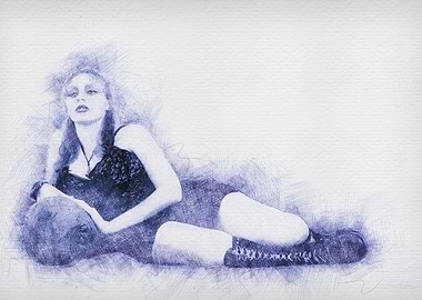 Arrogant model in corset