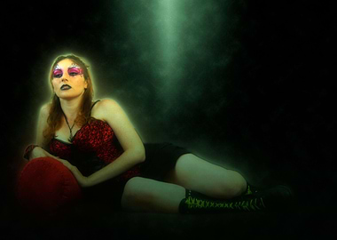 Arrogant model in corset