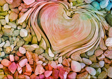 heart stones in the quay