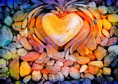 heart stones in the quay