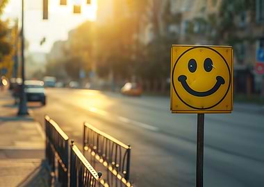 Smiley Emoticon road sign