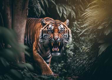 Angry tiger