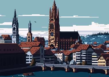 Basel City Pixel Art