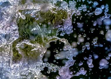 water splashes from the wa