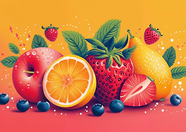 Tasty fruits and berries