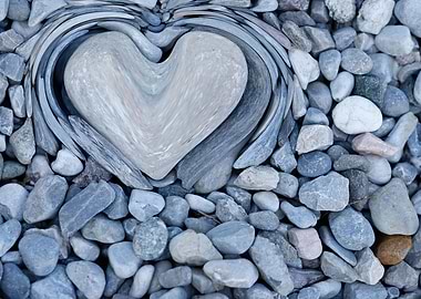 heart stones in the quay