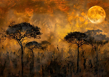 Africa sunset landscape