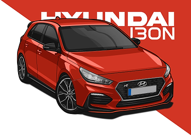 hyundai i30n red poster