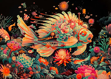 Psychedelic fish blooms