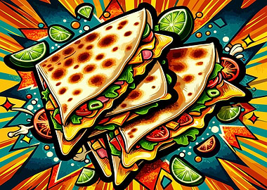 Quesadillas vintage popart