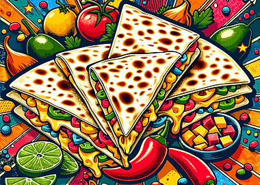 Quesadillas vintage popart