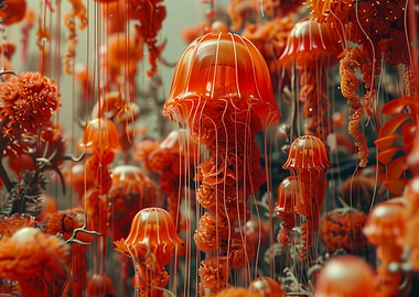 Jeelyfish glass flowers