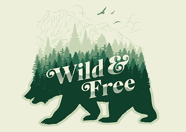 bear and forest pop art