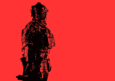 Low angle half length shot