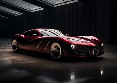 Luxury futuristic Red car