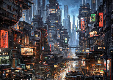Futuristic City Nightlife