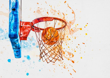 watercolor basketball