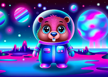 Neon Space Beaver