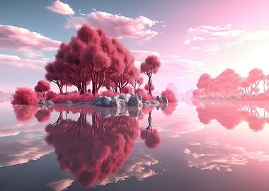 Cherry Trees at Lake
