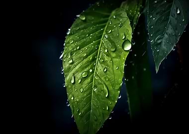 Raindrops on Leaves