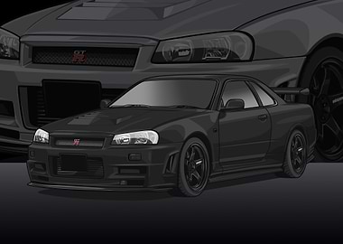 Nissan r34 Skyline white