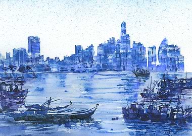 Panama City skyline art