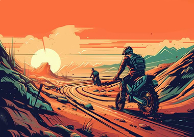 Man motocross riding