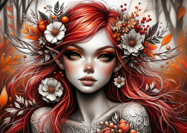 Ethereal Autumn Elf Girl