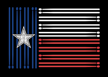 Drummer Men Texas Flag