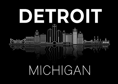 Detroit City Skyline