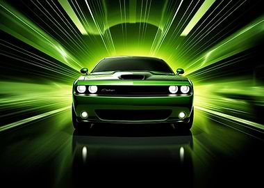 Dodge Challenger Green car