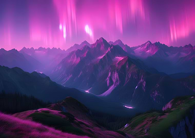 Pink Aurora Borealis