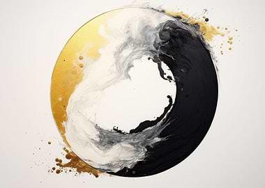 Golden Circles Abstract