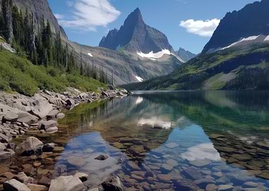 Mountains at Lake Nature