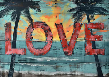 Tropical Love Sunset Beach