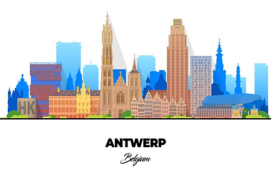 Antwerp Belgium Skyline